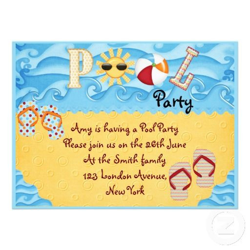 Kids Birthday Party Invitation Messages
 pool party kids ideas
