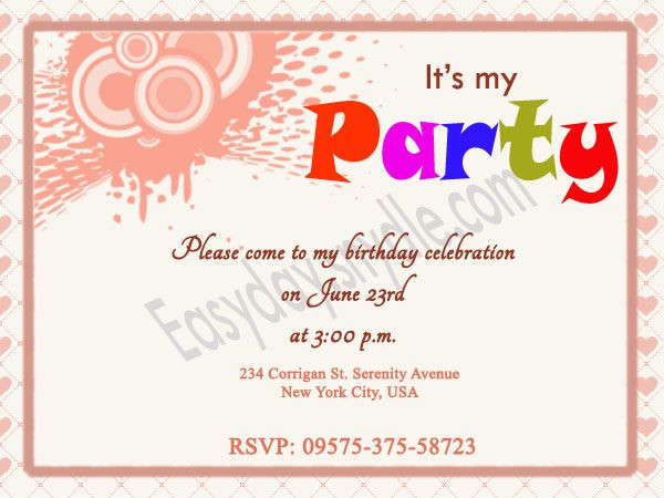 Kids Birthday Party Invitation Messages
 Birthday Invitation Wording