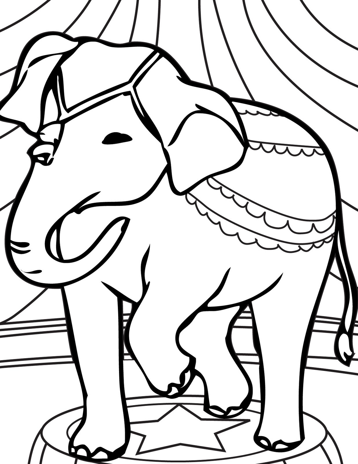 Kids Coloring Books
 transmissionpress Circus Elephant Coloring Pages