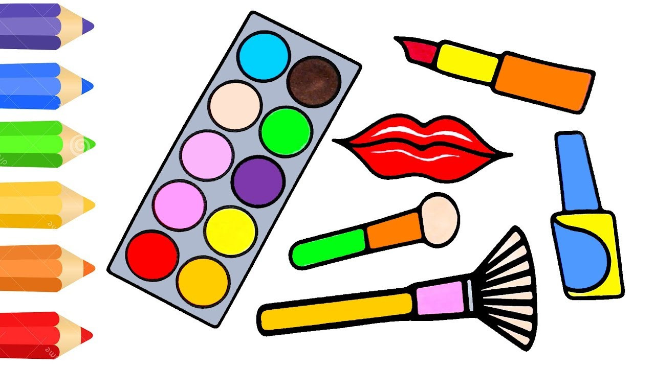Kids Coloring Kit
 How to draw makeup kit for girl Coloring pages for kids