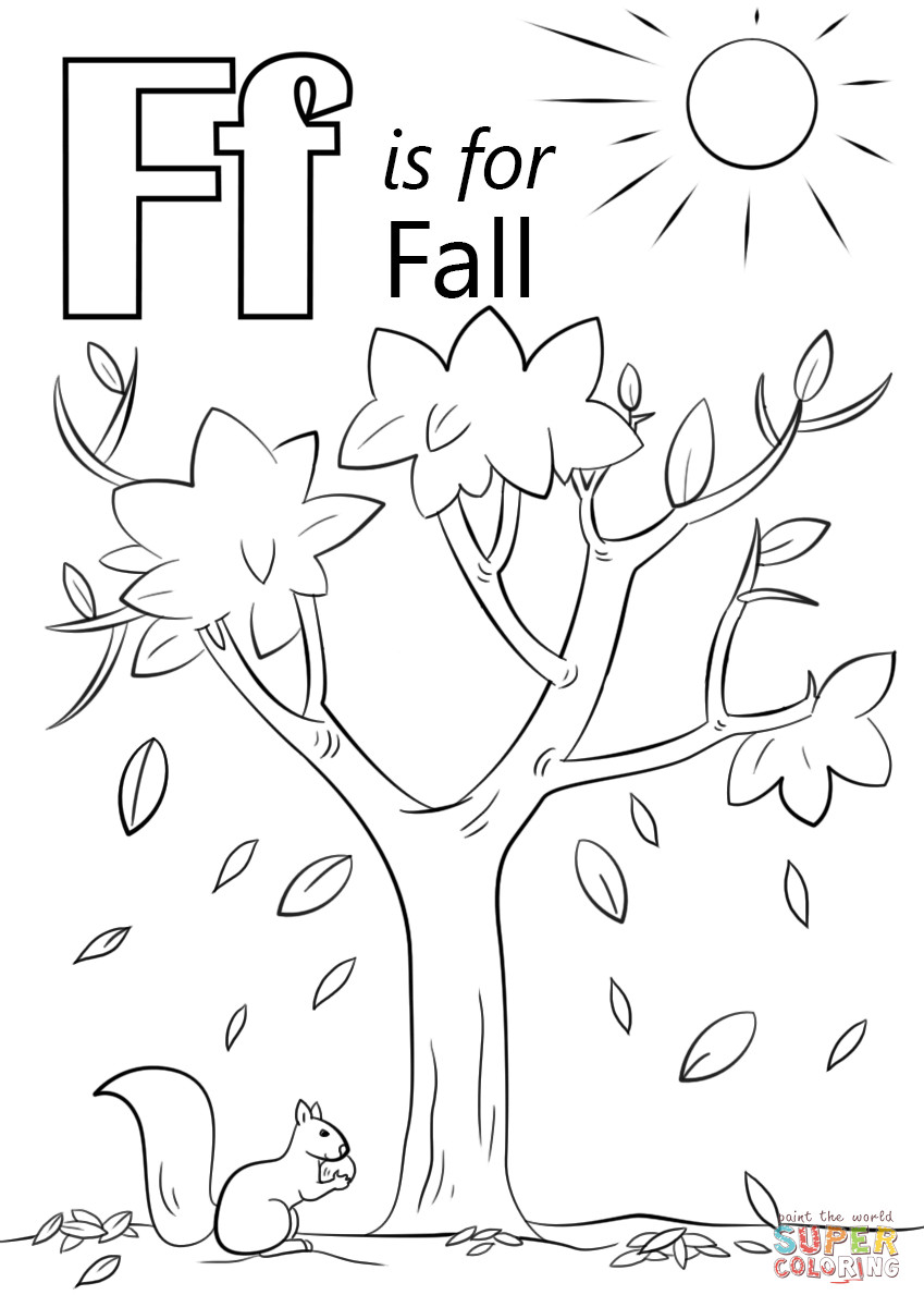 Kids Coloring Pages Fall
 Letter F is for Fall coloring page