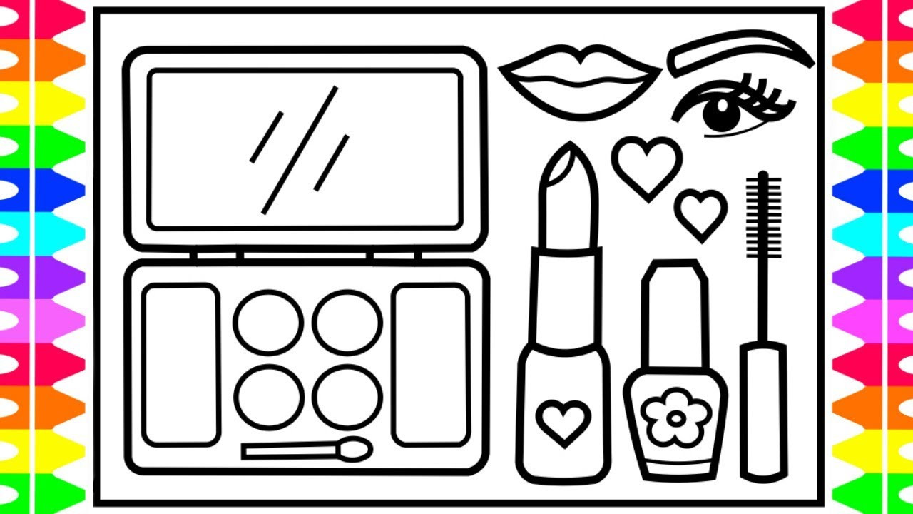 Kids Coloring Set
 How to Draw a MAKEUP SET 💋💅💄Step by Step for Kids