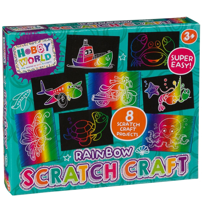 Kids Craft Sets
 Hobby World Rainbow Scratch Craft Set