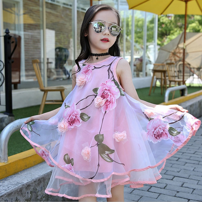 Kids Fashion Dresses
 Baby Girls dress 2017 Novelties Summer Kids party Flower