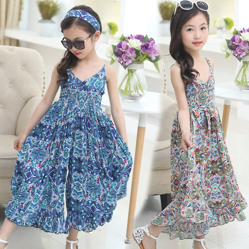 Kids Fashion Dresses
 Summer Dresses For Girls Cotton Children Clothing Print