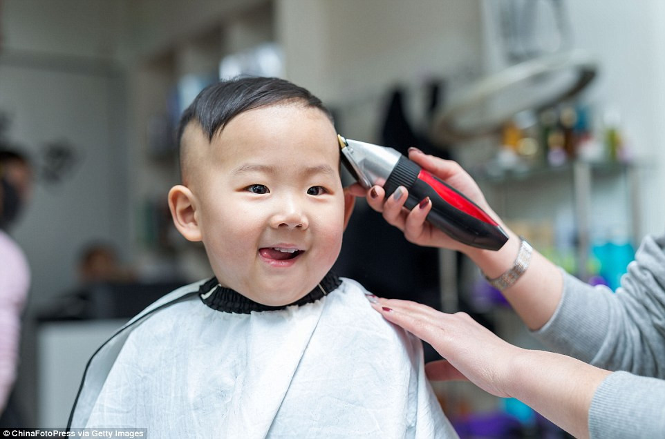 Kids Getting Haircuts
 Chinese children haircuts on traditional head shaving