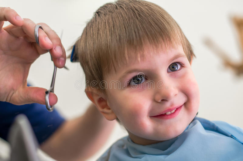 Kids Getting Haircuts
 Cute Boy Getting Haircut stock image Image of hair