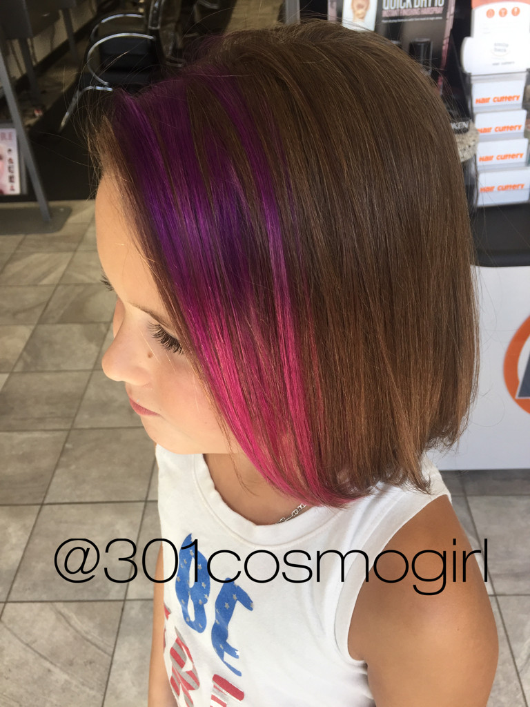 Kids Hair Highlights
 These purple pink pravana ombré peekaboos are perfect for