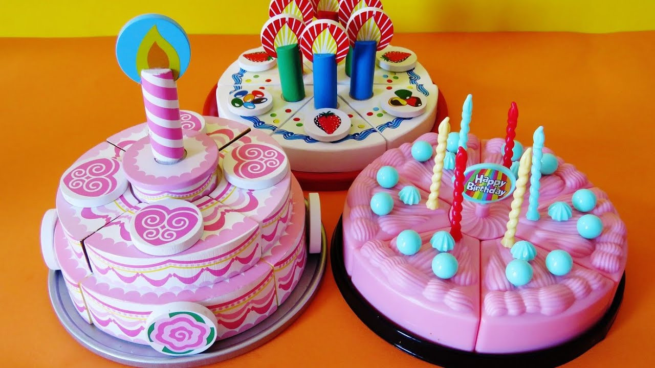 Kids Party Cakes
 Toy velcro cutting birthday cakes strawberry cream