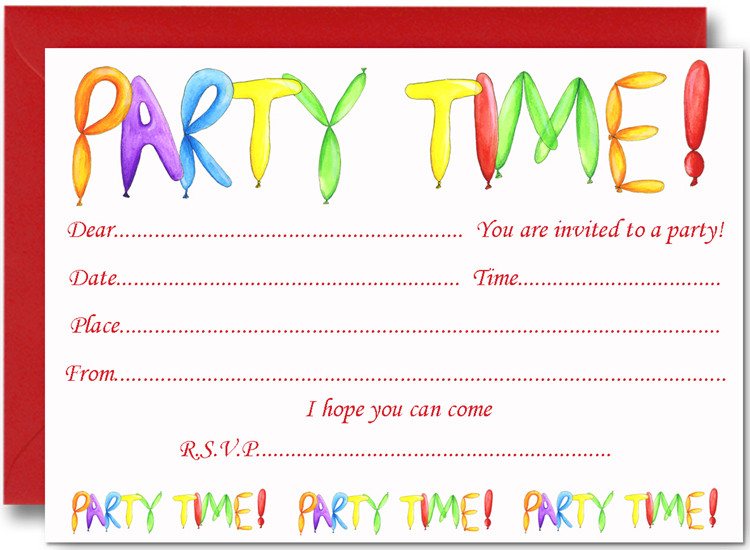Kids Party Invitations Template
 FREE Birthday Party Invites for Kids – Bagvania