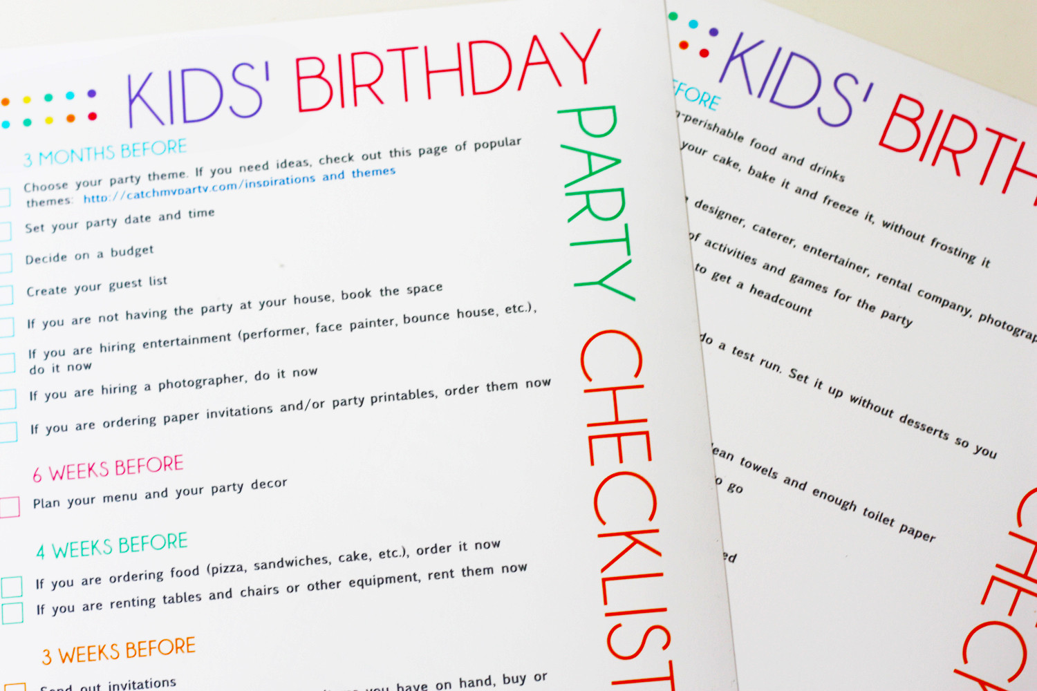 Kids Party Planner
 FREE Printable Kids Party Planning Checklist