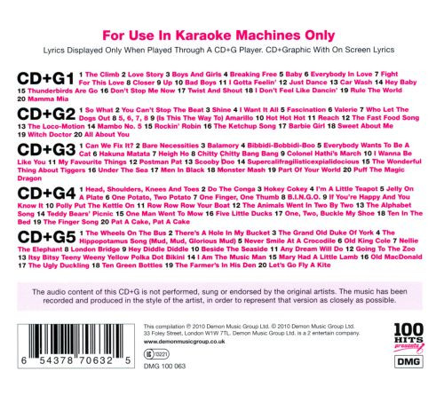 Kids Party Song List
 Karaoke 100 Hits Presents Kids Party Karaoke Various