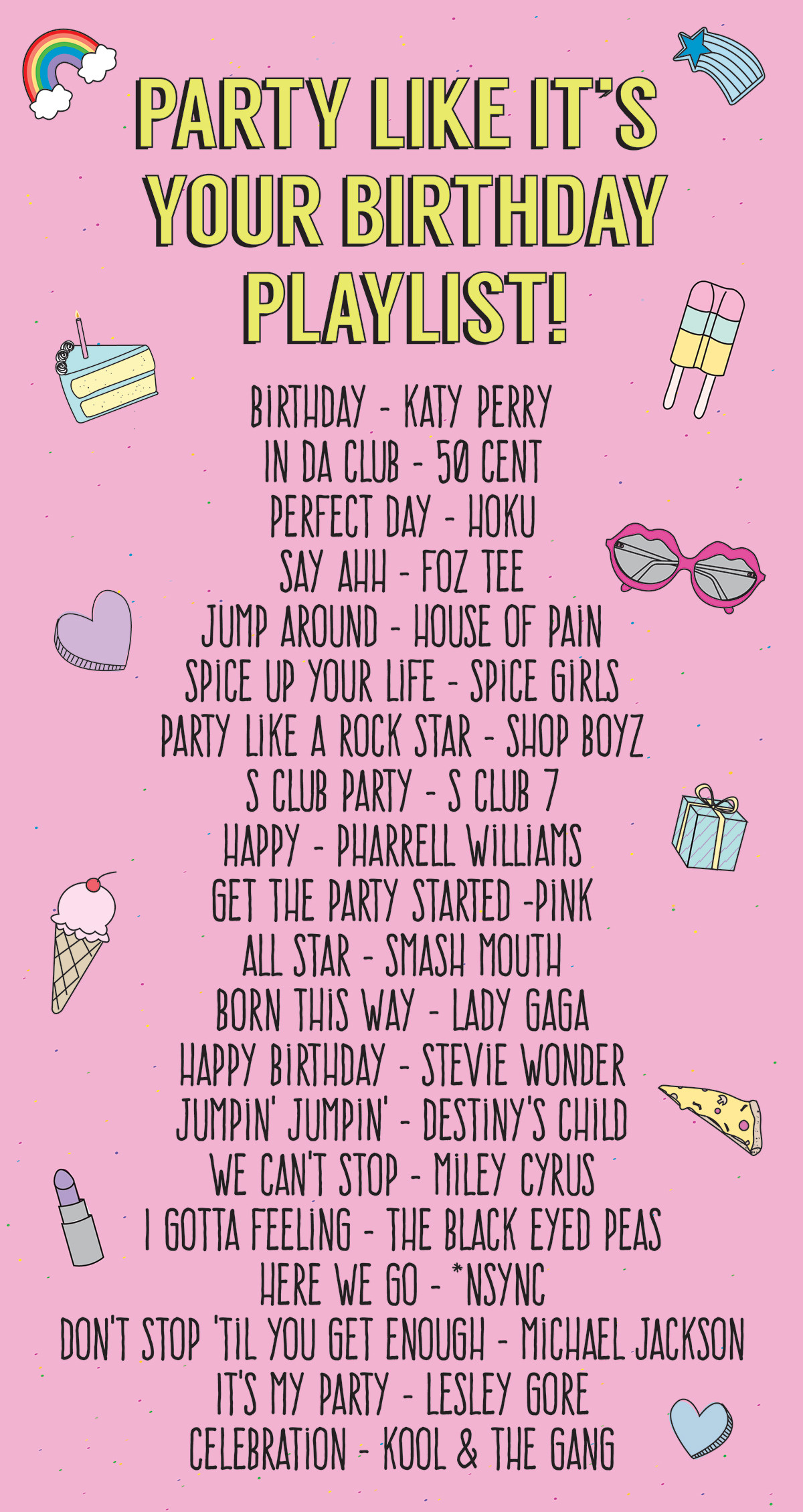 Kids Party Song List
 Party Like It s Your Birthday Playlist Studio DIY