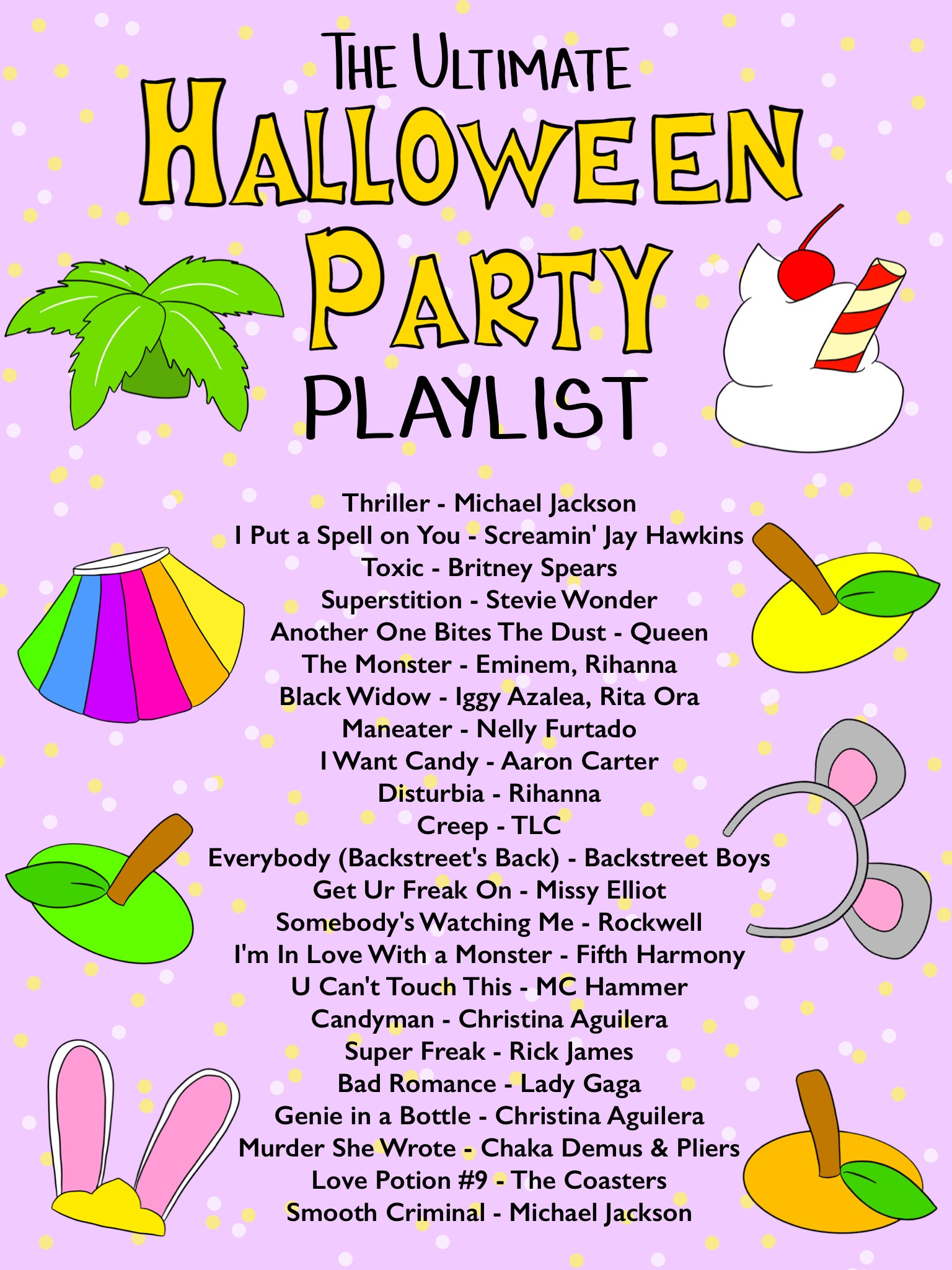 Kids Party Song List
 The Ultimate Halloween Party Playlist Studio DIY