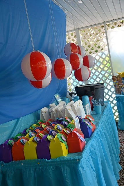 Kids Pool Party Decoration Ideas
 Cute way to decorate for an kids pool party