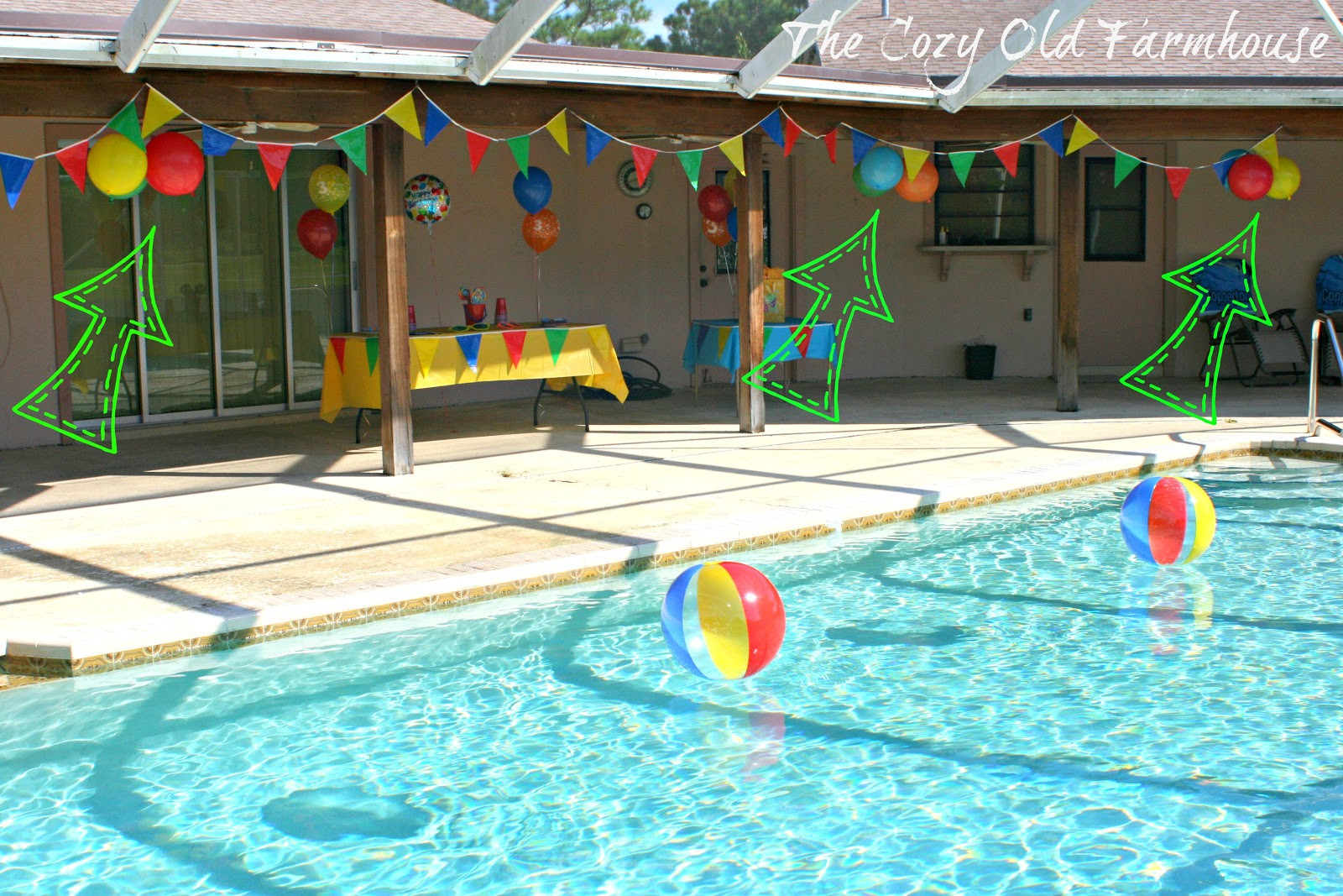Kids Pool Party Decoration Ideas
 The Cozy Old "Farmhouse" Simple and Bud Friendly Pool