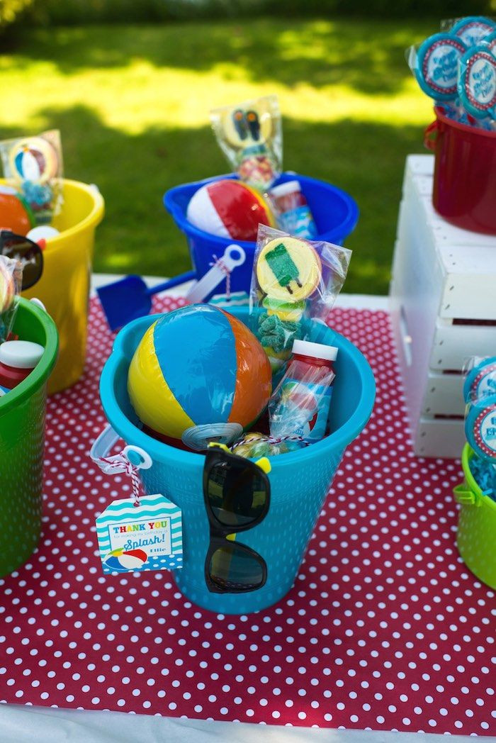 Kids Pool Party Favor Ideas
 Colorful Pool Themed Birthday Party