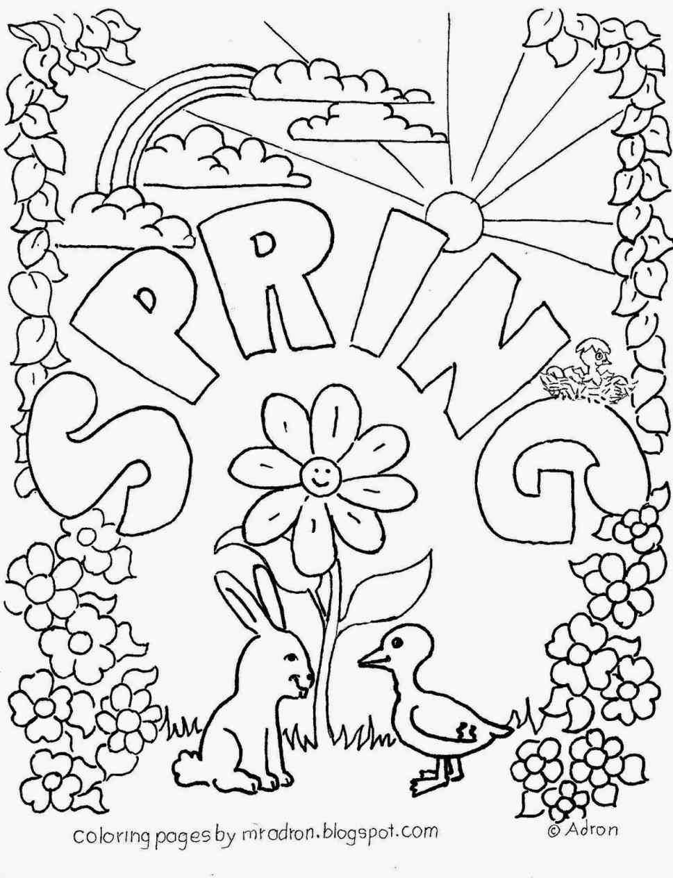 Kids Spring Coloring Pages
 spring season drawing ARCH DSGN