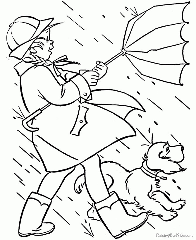 Kids Spring Coloring Pages
 Rainy Day Coloring Pages For Kids Coloring Home