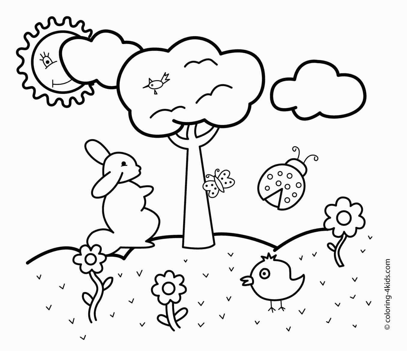 Kids Spring Coloring Pages
 The Collection of Drawing spring drawings easy for