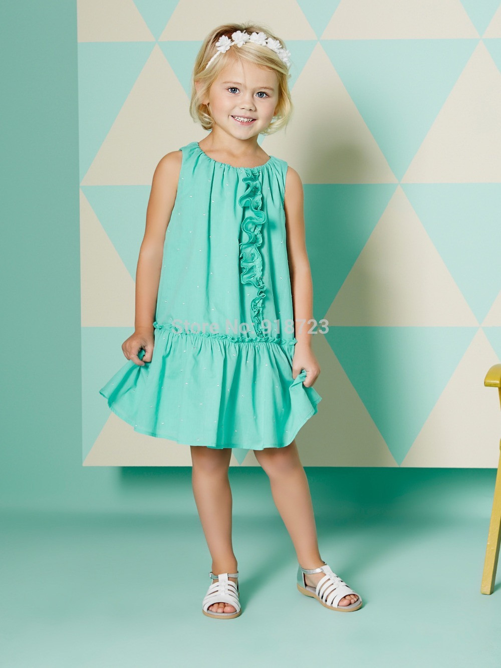 Kids Summer Fashion
 2015 New Summer Children Clothing Girls Sleeveless Dress