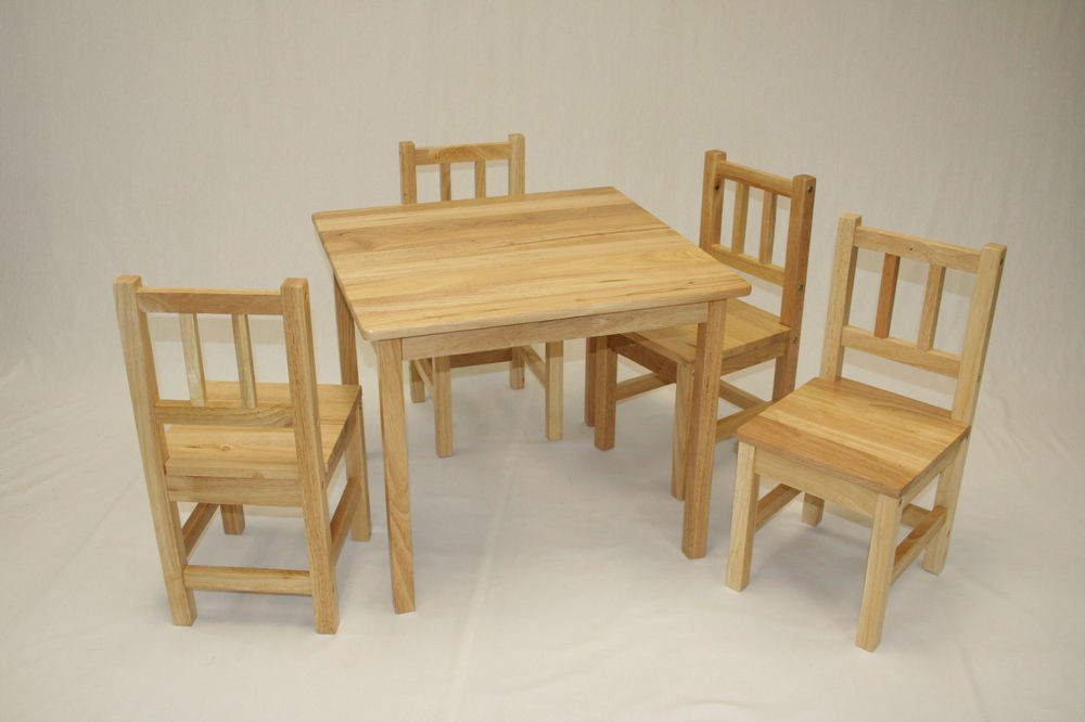 Kids Table And Chairs
 eHemco Kids Table and 4 Chairs 5 Piece Set Solid Hard Wood