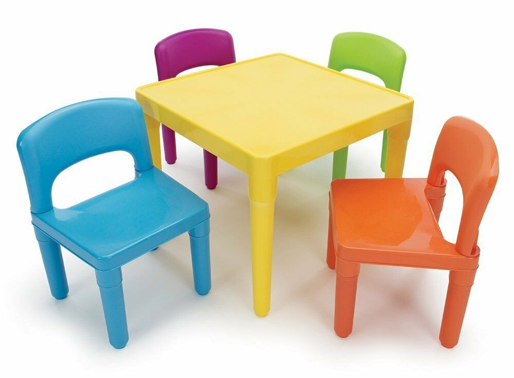 Kids Table And Chairs
 Table Set 4 Chair Kids Tot Tutors Plastic Play Furniture