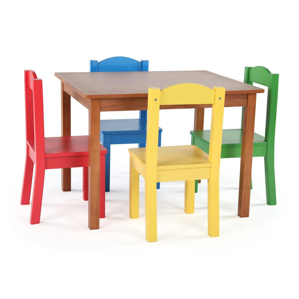 Kids Table And Chairs
 Tot Tutors Highlight 5 Piece Natural Primary Kids Table