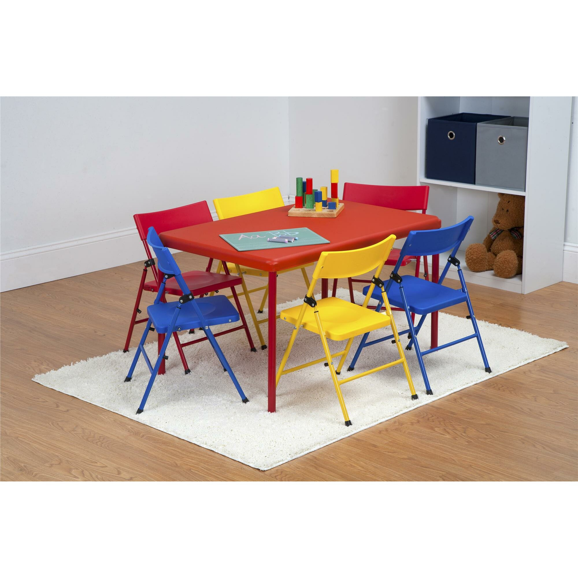 Kids Table And Chairs
 Zoomie Kids Adrian Kids 7 Piece Rectangular Table and