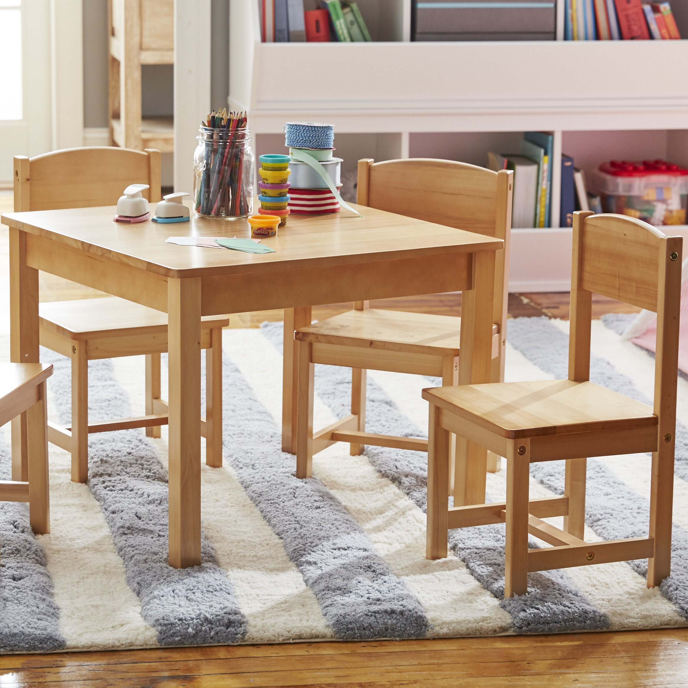 Kids Table And Chairs
 KidKraft Farmhouse Kids 5 Piece Square Table and Chair Set