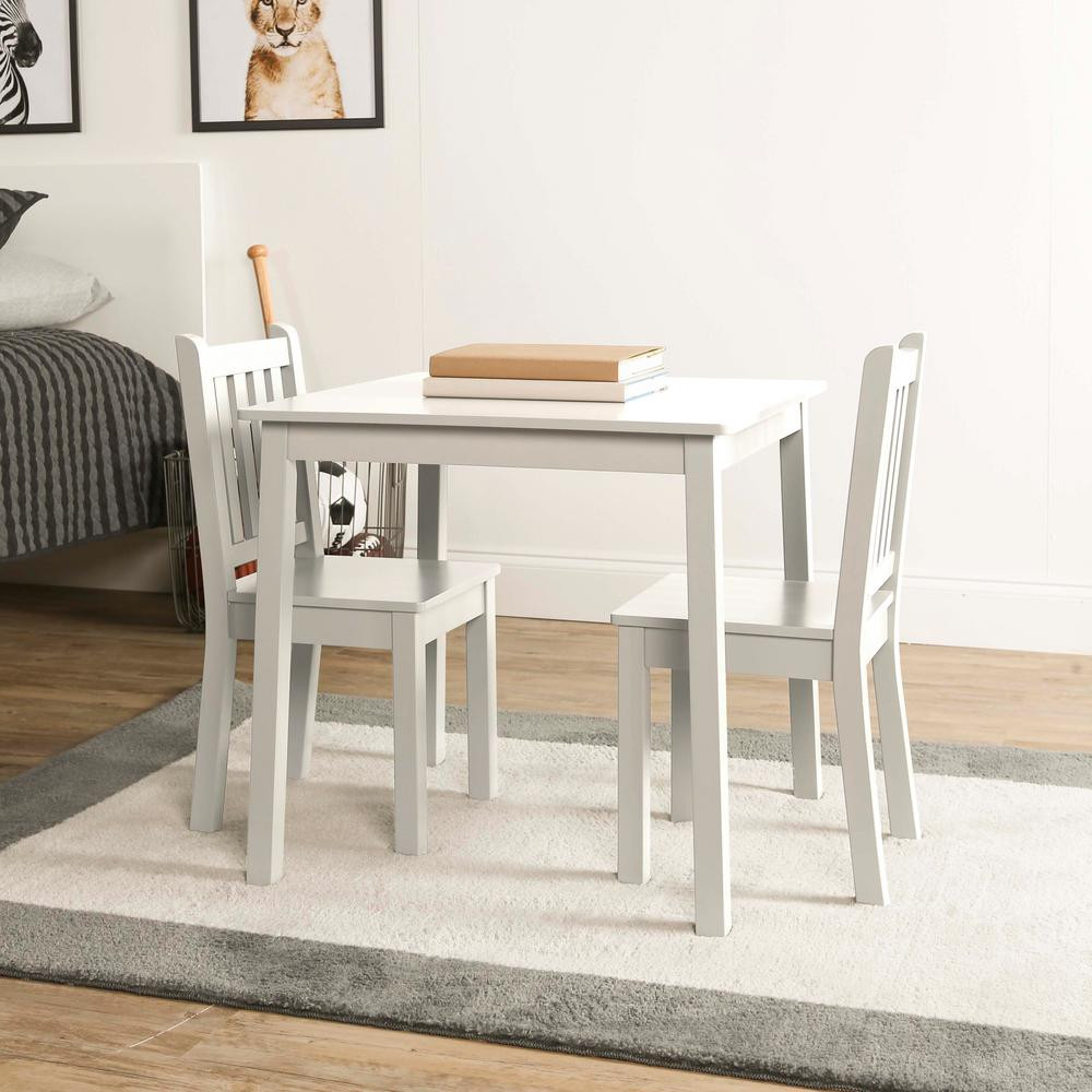 Kids Table And Chairs
 Tot Tutors Daylight 3 Piece White Kids Table and Chair Set