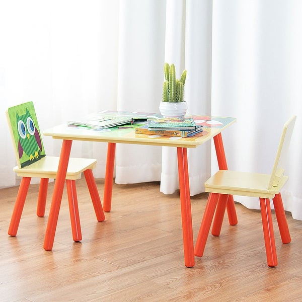 Kids Table And Chairs
 Shop Gymax Kids Table and 2 Chairs Set For Toddler Baby
