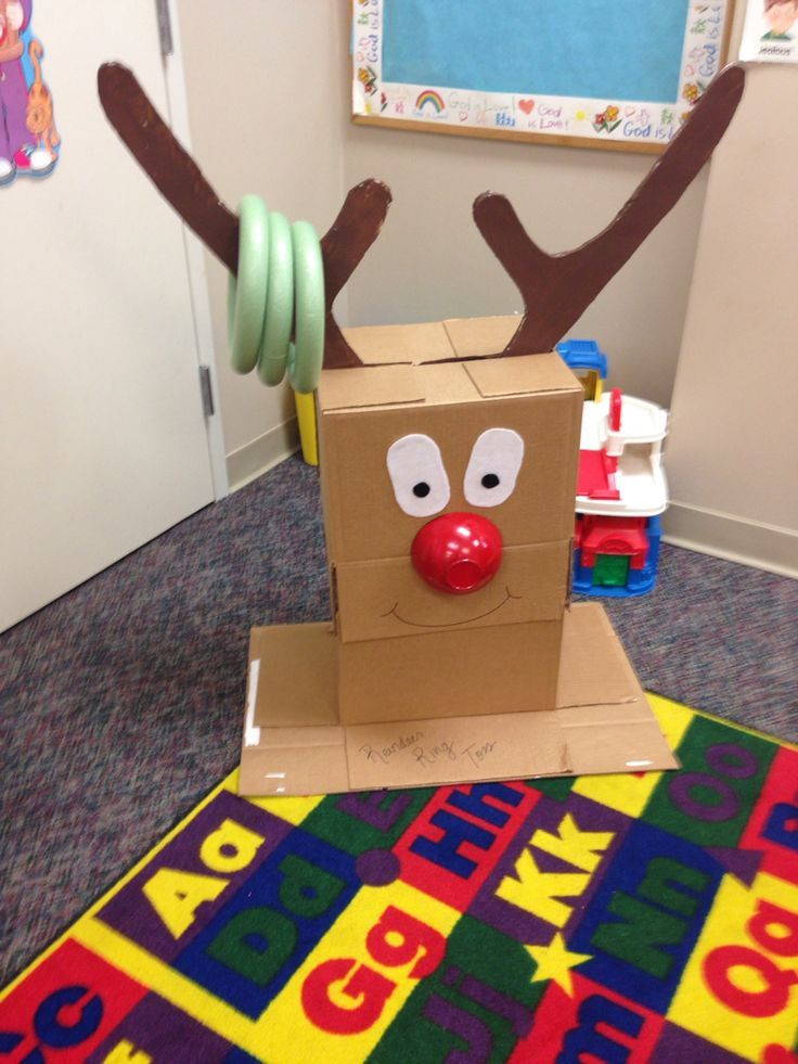 Kindergarten Christmas Party Ideas
 Reindeer ring toss I made Easy party game to make