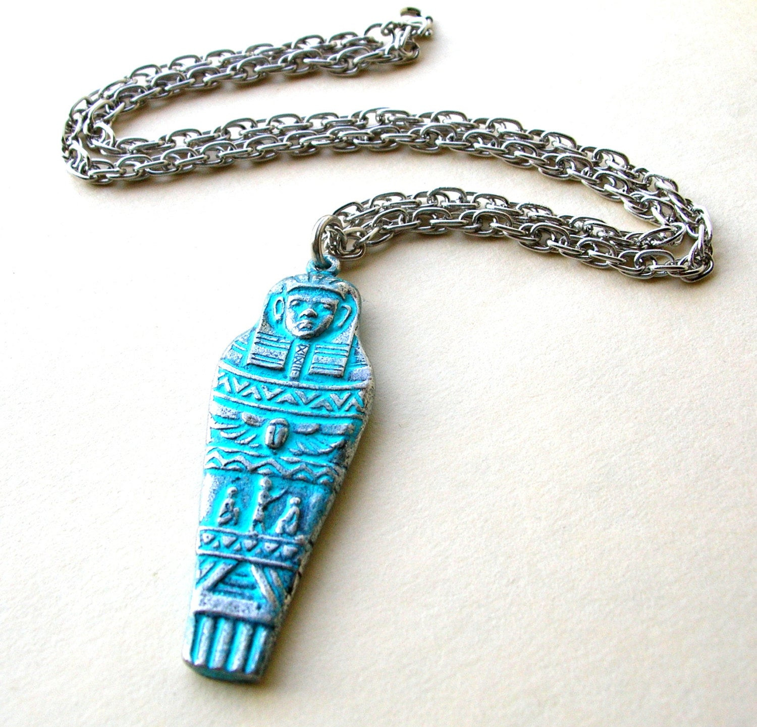 King Tut Necklace
 King Tut Necklace Egyptian Sarcophagus Necklace Egyptian