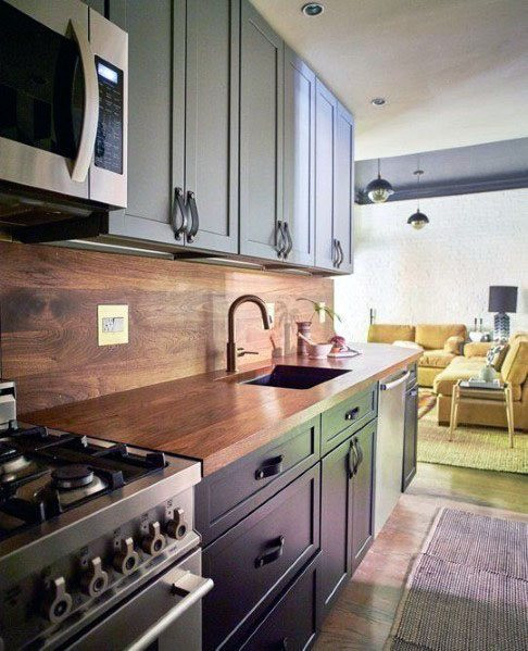 Kitchen Countertop Backsplash
 Top 60 Best Wood Backsplash Ideas Wooden Kitchen Wall