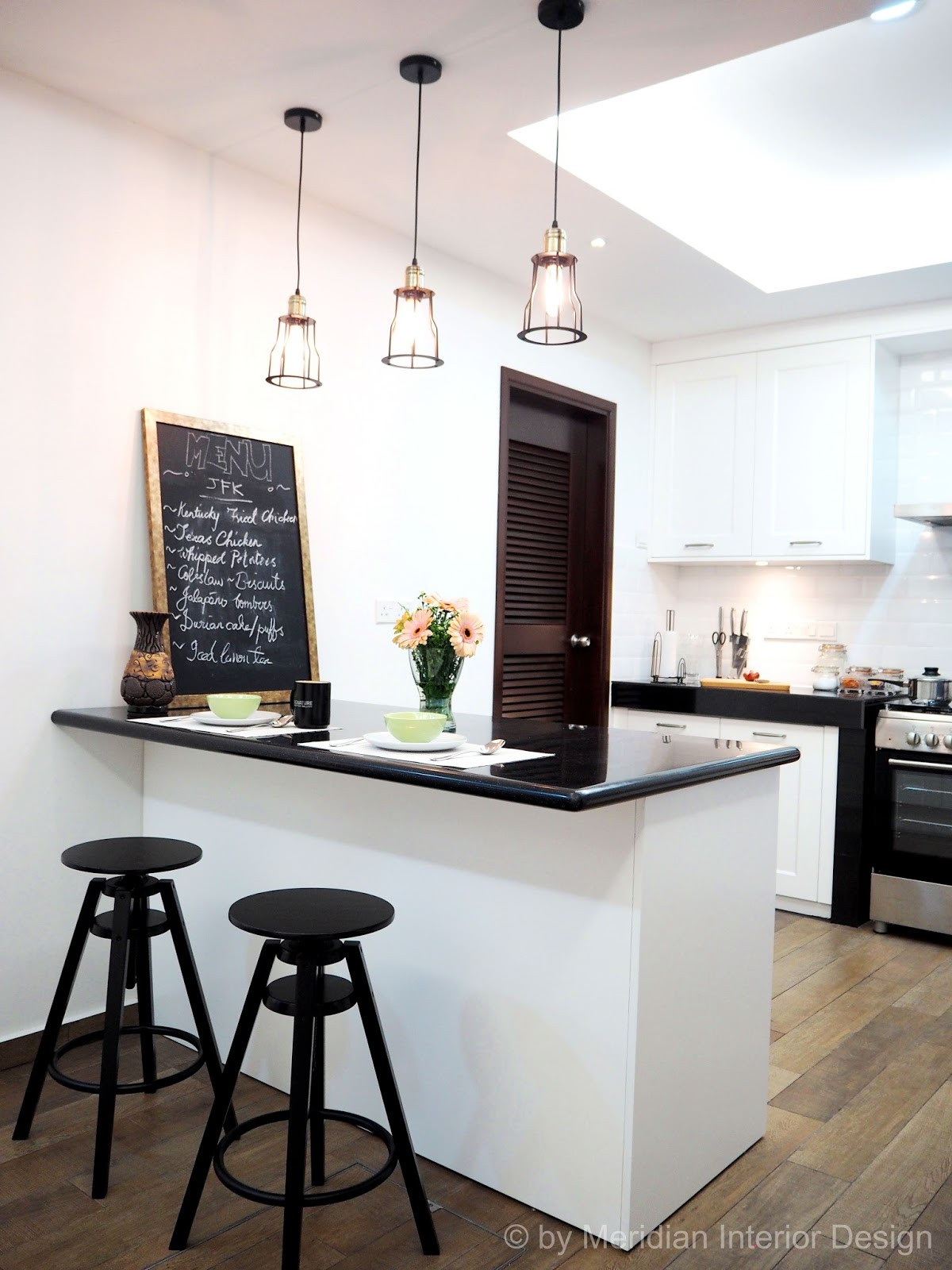 Kitchen Island Attached To Wall
 Meridian Interior Design and Kitchen Design in Kuala