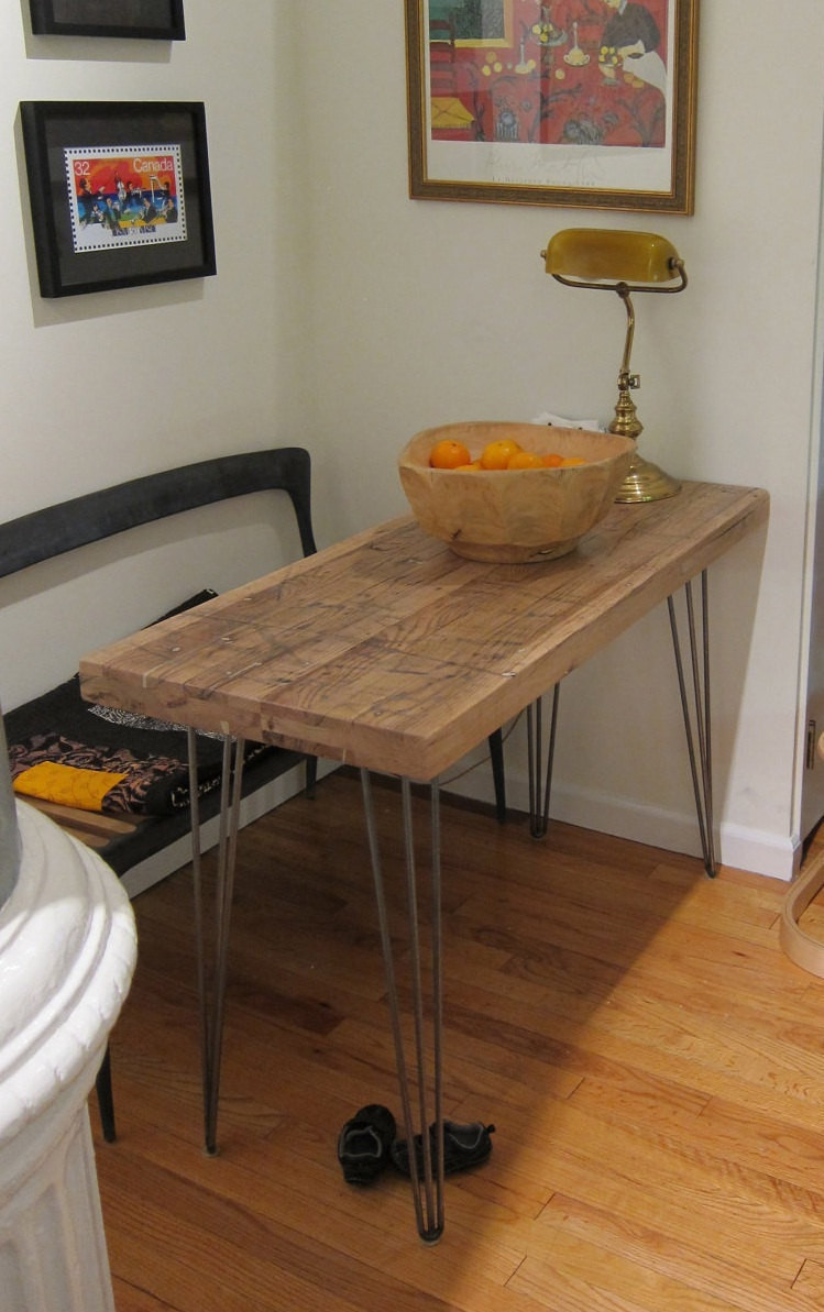 Kitchen Table Small
 Small Kitchen Table Reclaimed Oak Hairpin Legs