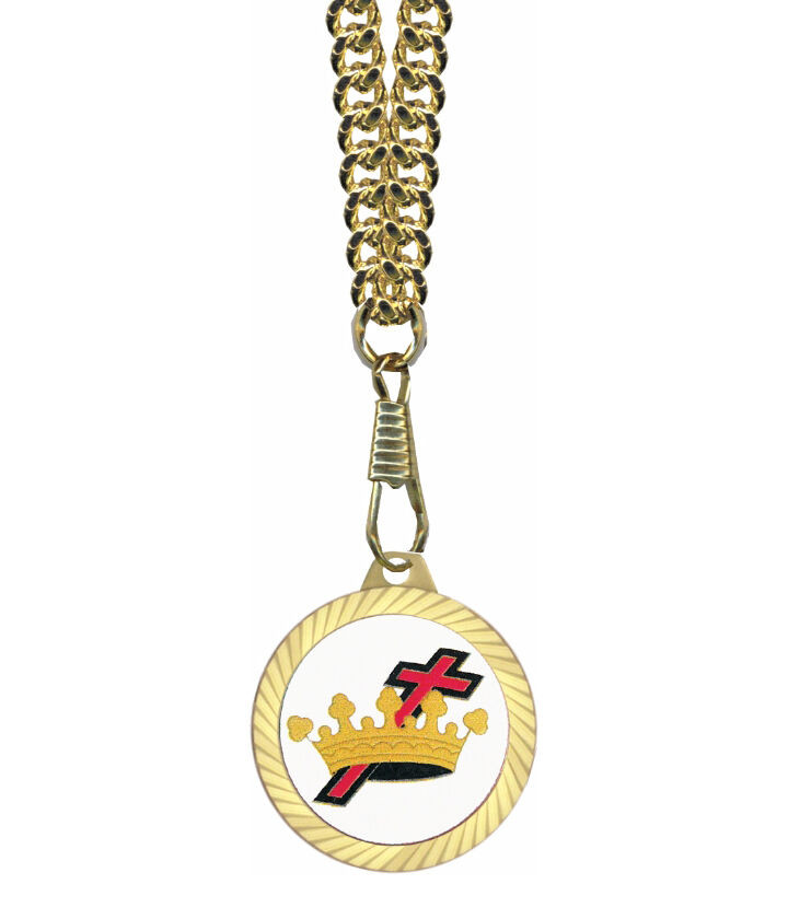 Knights Templar Necklace
 Knights of Templar Gold Color Pendant Cross and Crown w
