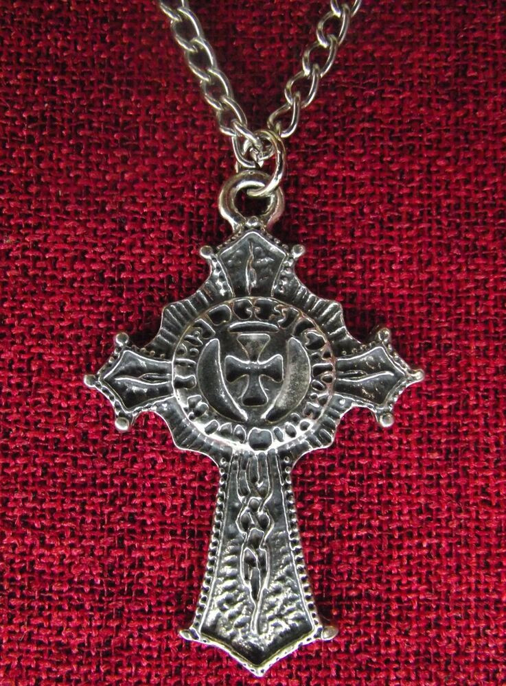 Knights Templar Necklace
 Knights Templar Order Cross SCA Me val Knight Silver