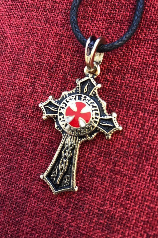 Knights Templar Necklace
 Knights Templar Order Knight Me val SCA Gold Plated