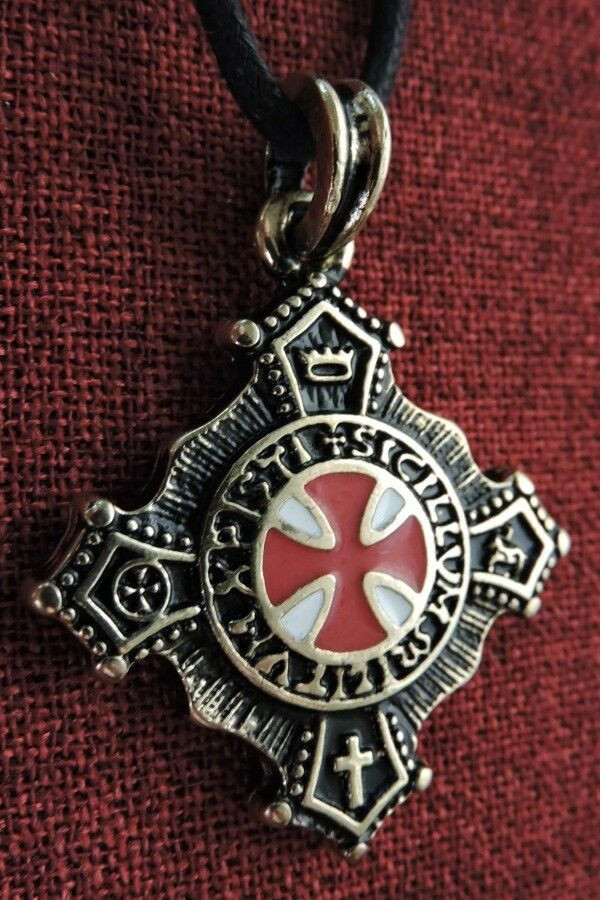 Knights Templar Necklace
 Knights Templar Cross Pendant Order Knight Me val SCA