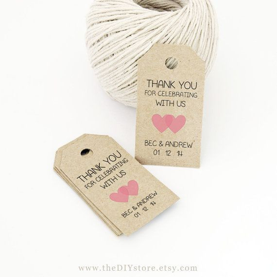 Labels For Wedding Favors
 Favor Tag Template Printable SMALL Double Heart Design