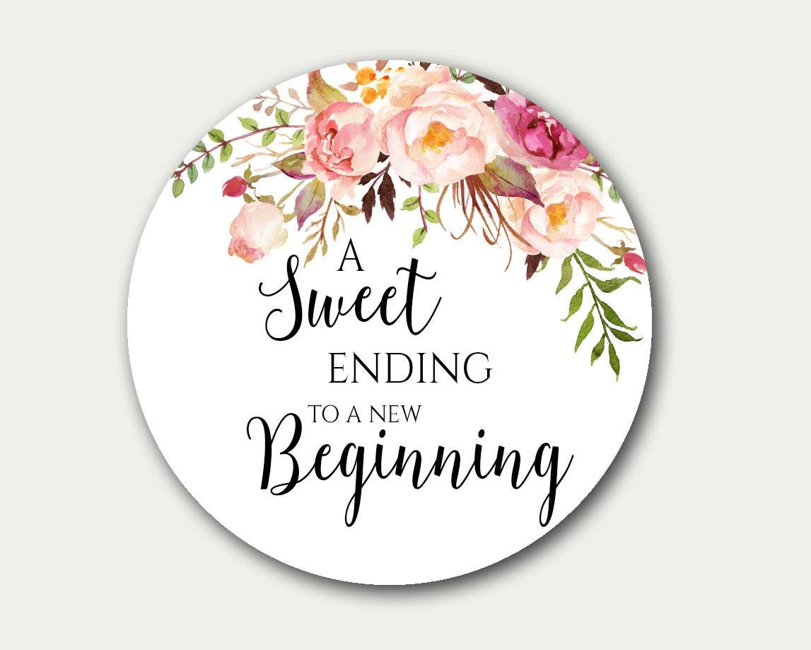 Labels For Wedding Favors
 Wedding Favor Tag A Sweet Ending To A New Beginning Favor