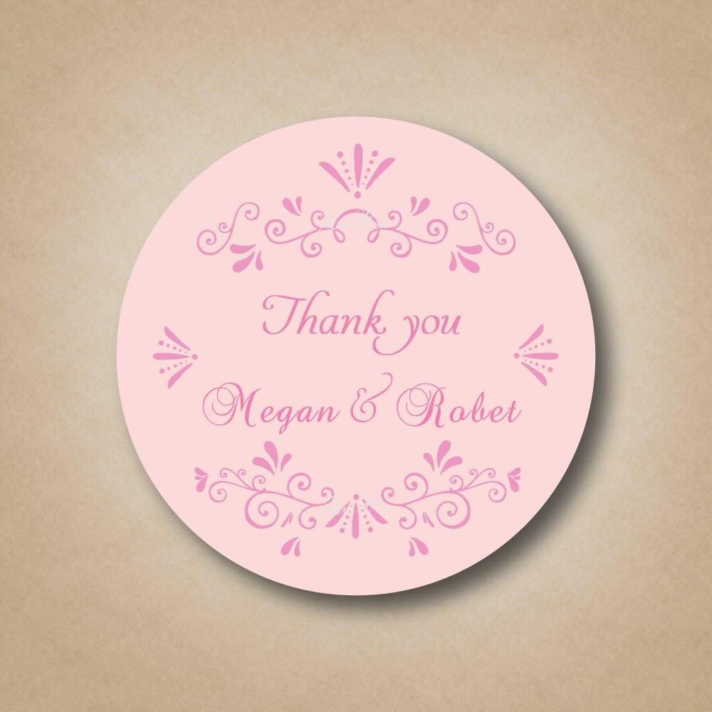 Labels For Wedding Favors
 Personalized Pink Wedding Party Favor Labels Stickers