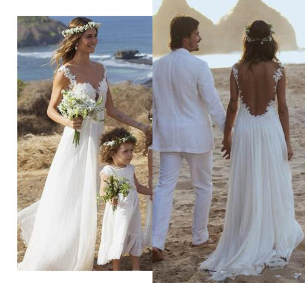 Lace Beach Wedding Dresses
 Backless Lace Wedding Dress Open Back Beach Wedding