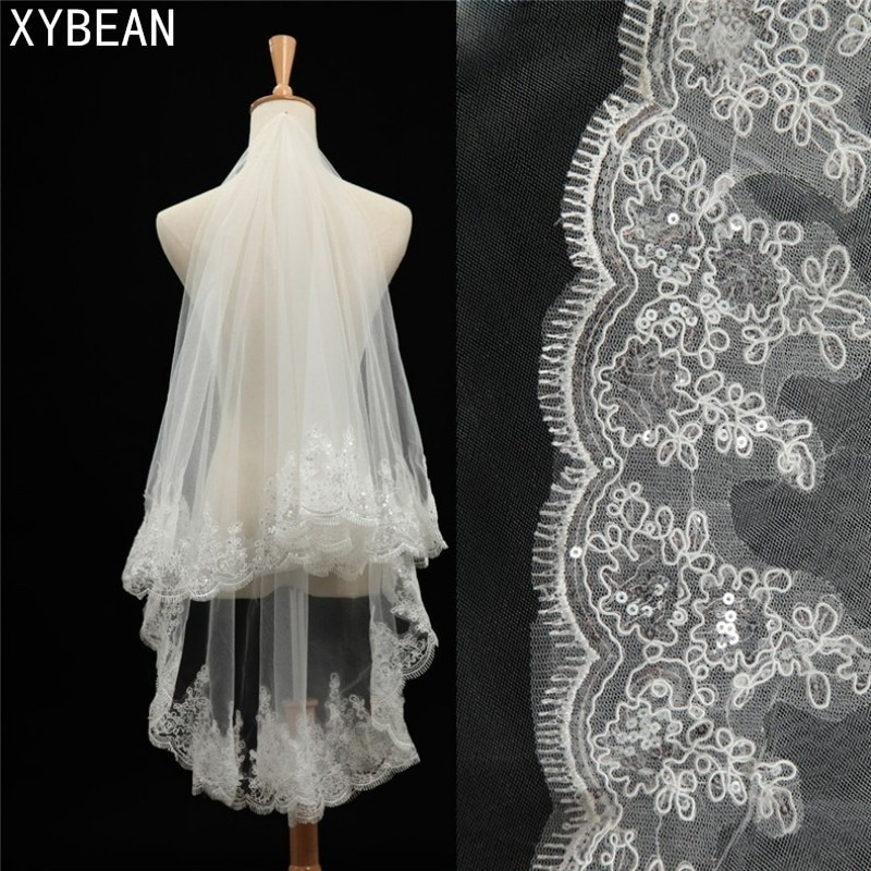 Lace Edge Wedding Veil
 2019 New Wedding Accessories e Layer lace Edge Crocheted
