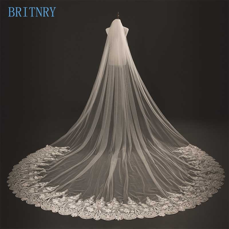 Lace Edge Wedding Veil
 Aliexpress Buy BRITNRY Hot Sale Veil Cathedral