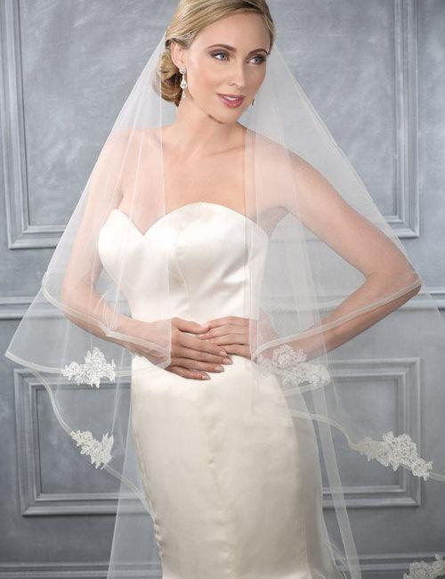 Lace Edge Wedding Veil
 Horsehair And Lace Edge Bridal Veils Two Tier White