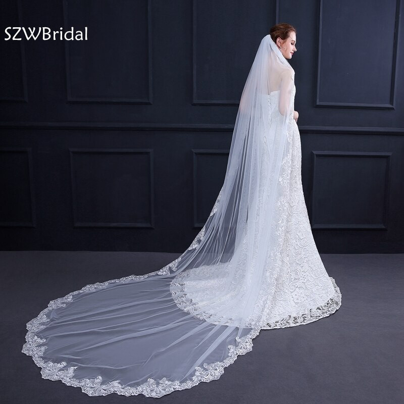 Lace Edge Wedding Veil
 Aliexpress Buy Fashion 3 Meter Wedding veil with