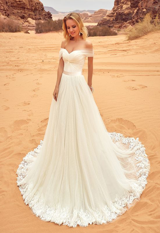 Lace Off The Shoulder Wedding Dress
 Ivory Wedding Dress Lace Wedding Dresses f Shoulder